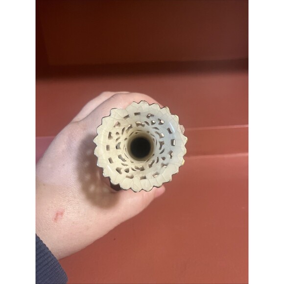 ZSOLNAY Reticulated Bud Vase Hungarian 3.5” Tall READ - Picture 5 of 7